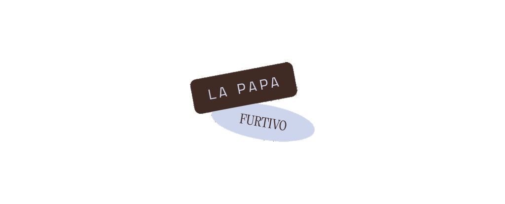Distintivo de la colaboración La Papa y Furtivo en marrón y lila — Barcelona