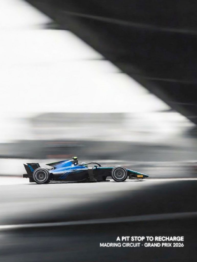 Monoplaza de F1 en pista, imagen del proyecto Boxes Grand Prix Madrid 2026